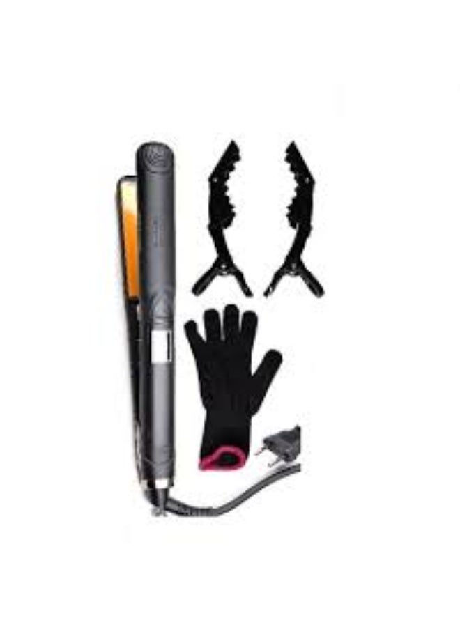 Gold Hair Straightener with Digital Display (047-2) – Fast Heating – Professional Styling & Smooth Finish - Image 1