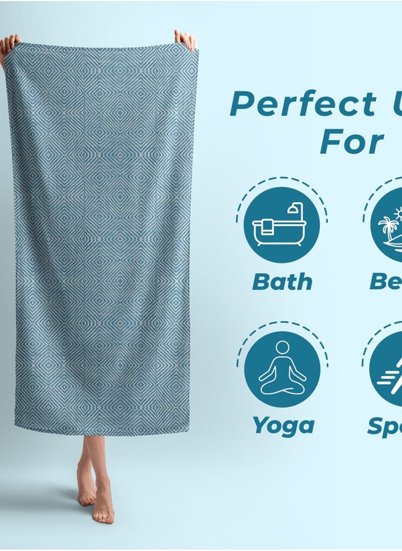 Swadesh Souq - 100% PURE COTTON TOWELS – Daily Use Bath Towels – Absorbent Quick Drying Towels – Luxurious & Comfortable Extra Soft Towels – Stylish Bathroom Towels Large Size (Pack of 3) | Grey182L x 90W - Image 1
