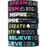 Inkstone Dream Believe Inspire Create Silicone Wristbands Inspirational Message Rubber Bracelets - Image 1