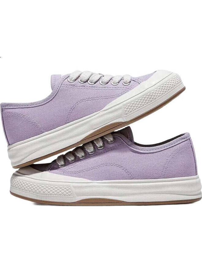 LEAP Summer Breathable Canvas Shoes For Men And Women New Thick-Soled All-Match Couple Shoes Purple Size 35 - Image 1
