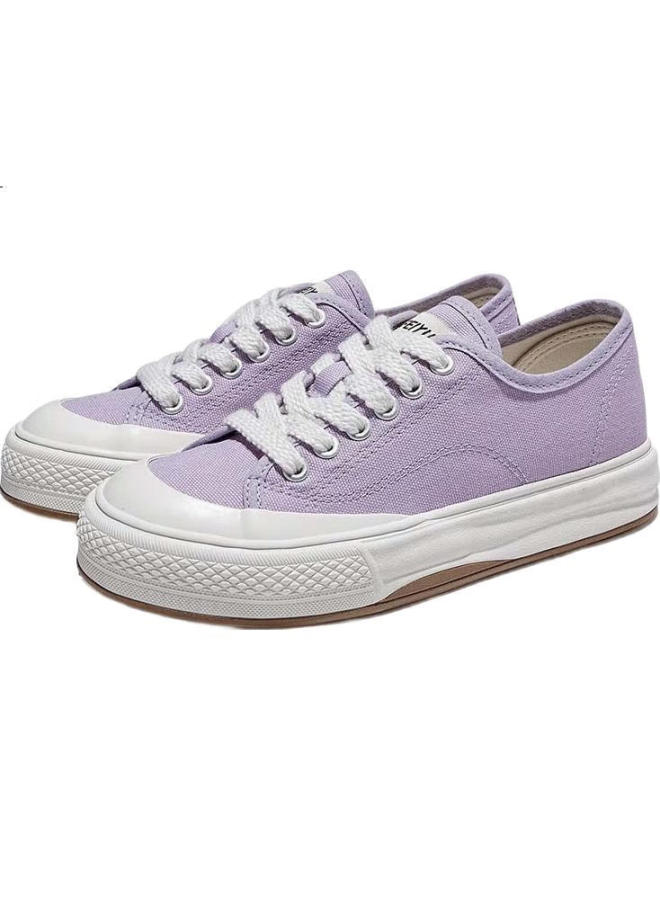 LEAP Summer Breathable Canvas Shoes For Men And Women New Thick-Soled All-Match Couple Shoes Purple Size 35 - Image 2