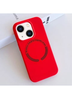 HuHa Case Cover For iPhone 13 MagSafe Magnetic Liquid Silicone Phone Case Red 