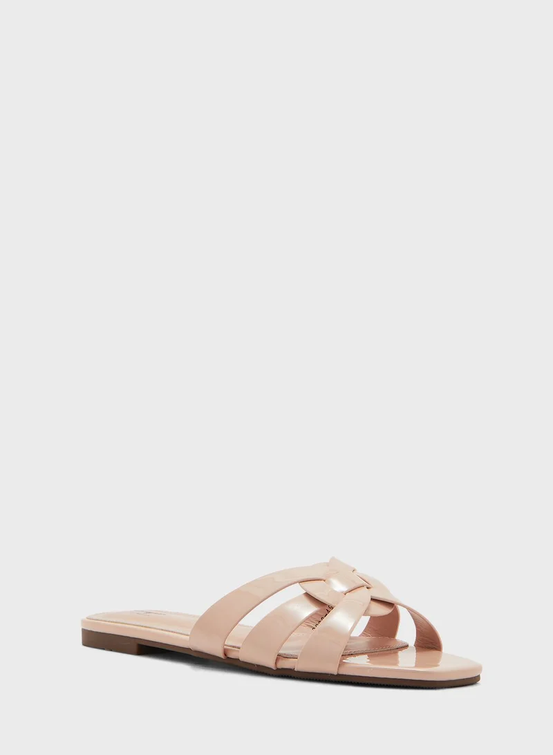 Ginger Interwoven Patent Flat Sandal
