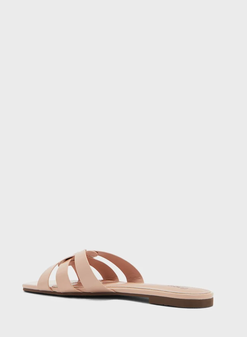 Ginger Interwoven Patent Flat Sandal