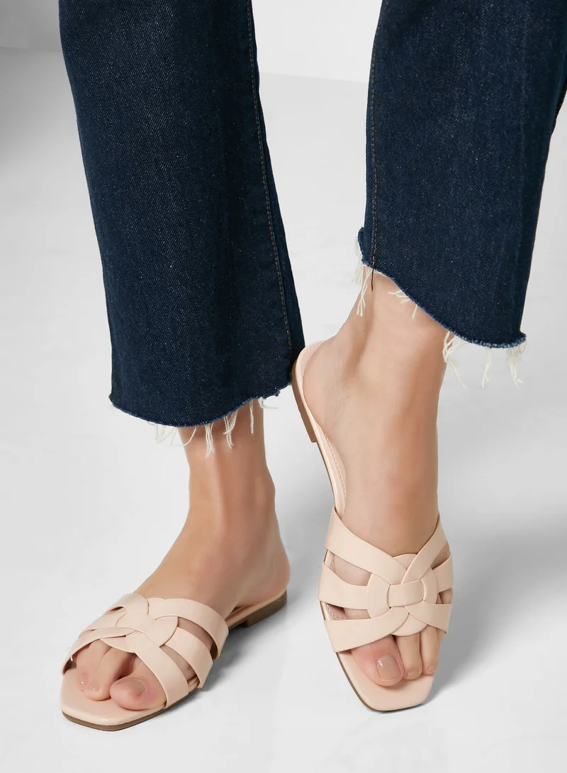 Ginger Interwoven Patent Flat Sandal