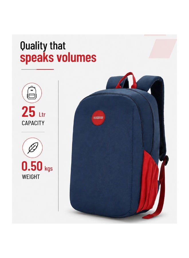 AMERICAN TOURISTER Daybreak Backpack 22L Capacity, 100% Polyester, Blue|15.6 "Laptop Compartment|Tractum Strap|Elastic Pocket|Ergo Back & Shoulder|Bottle Holder|Front Storage Pocket - 1 Year International Warranty - Image 2