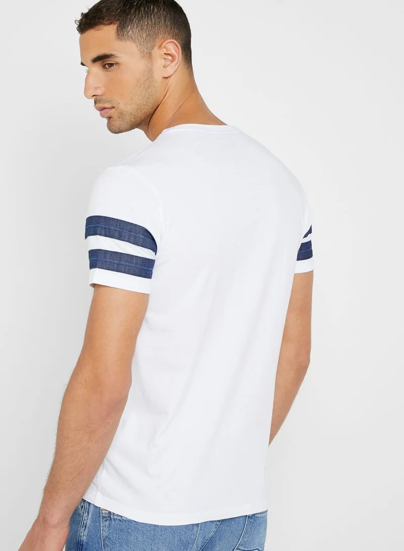 SALSA Stripes Detail Crew Neck T-Shirt