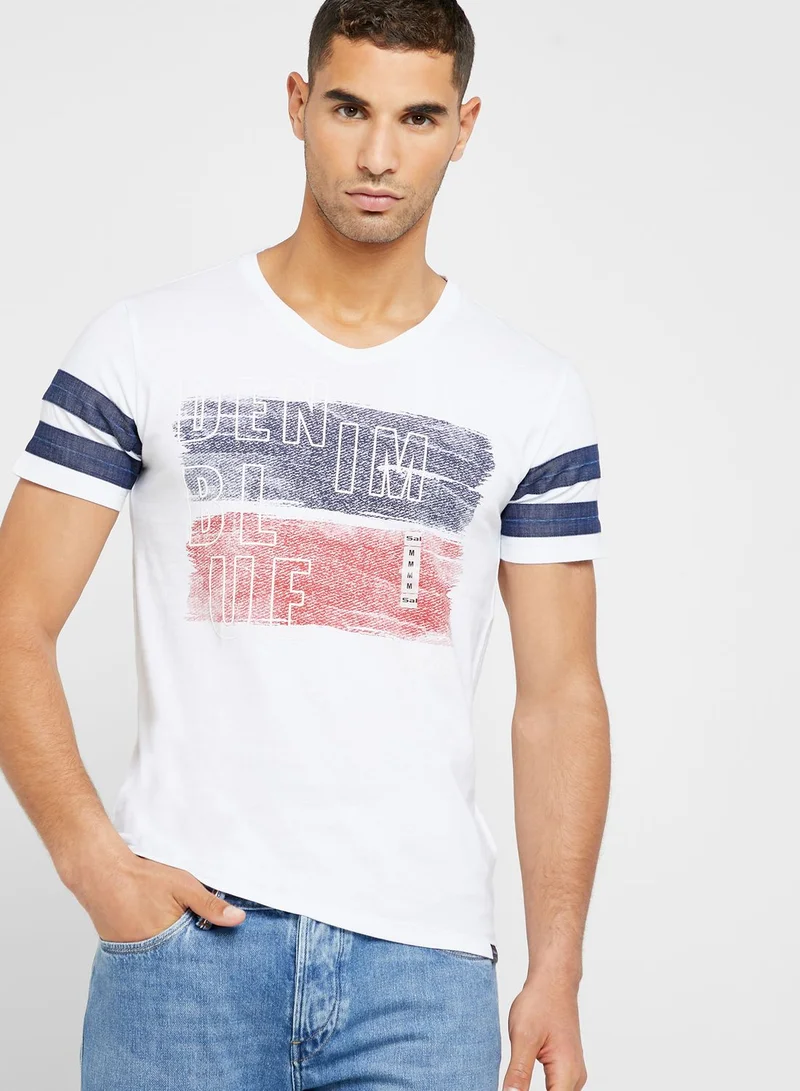 SALSA Stripes Detail Crew Neck T-Shirt