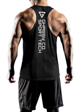 Ghassy Co. قميص رياضي مضاد للرطوبة للرجال Y-Back للياقة البدنية GYM-101  - Image 1