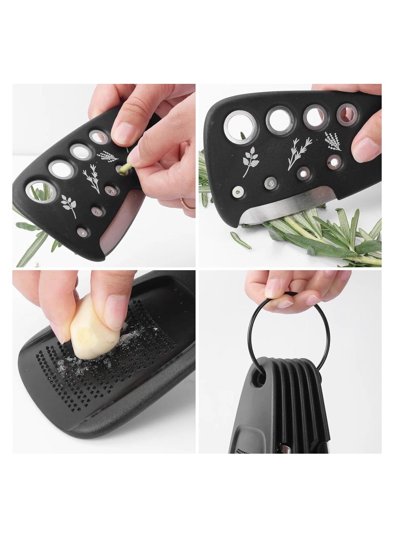 SOLARAE 6-Piece Stainless Steel Kitchen Gadget Set: Grater, Pizza Cutter, Can Opener, Peeler, Cheese Shaver, Herb Stripper - Perfect for Small Kitchens, Dorms, and Bridal Showers. - Image 5