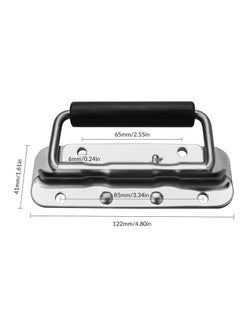 KASTWAVE Spring Loaded Pull Handles, Surface Mount Chest Handle with Rubber Grip Handmade Chest Trunk Lifter Handle Pull Heavy Duty Hardware for Chests Trunks Crates Storage Boxes(2 Pack)  - Image 3