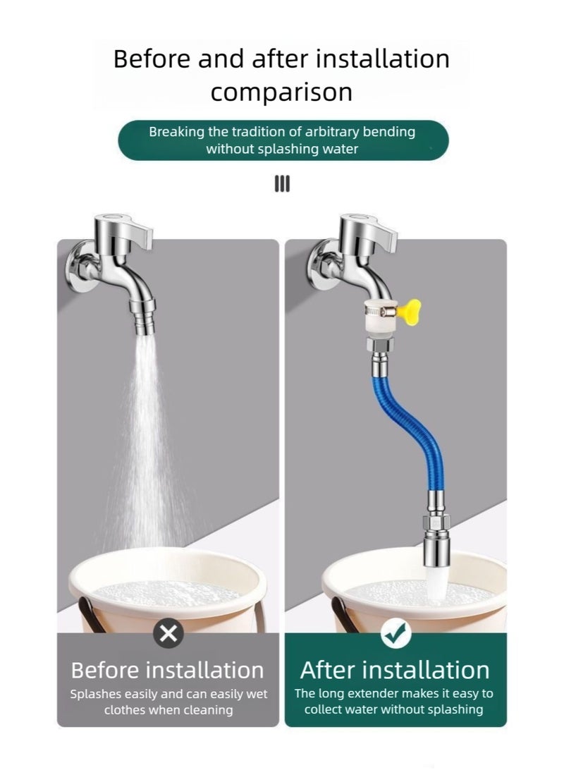 Facet extension tube,bathromm and kitchen sink faucet expander,360° Rotating Faucet Extension, Universal Adapter, Flexible Hose Extension - Image 2