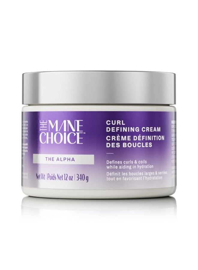 THE MANE CHOICE ذا مين تشويس ذا ألفا كرلي آز كان بي كرل ديفاينينج كريم 12 أوقية يحدد ويرطب وينعم تجعيد الشعر المجعد والمموج والمجعد معزز ببيوتين وفيتامين E خالي من البارابين - Image 1