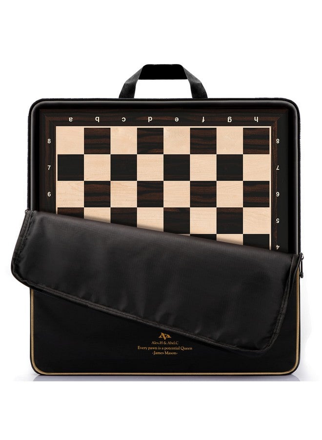 A&A 18.875" Professional Wooden Tournament Chess Board/African Palisander & Maple Inlaid /2.0" Squares W/Notation - Image 1