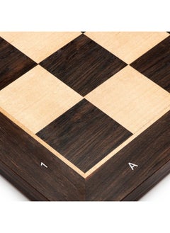 A&A 18.875" Professional Wooden Tournament Chess Board/African Palisander & Maple Inlaid /2.0" Squares W/Notation  - Image 4