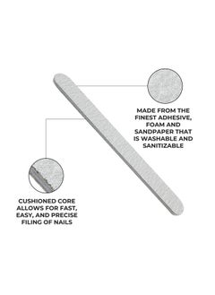 ForPro Professional Collection ForPro Professional Collection Zebra Foam Board, 100/180 Grit, Double-Sided Manicure Nail File, 7" L x .75" W 50-Count  - Image 2