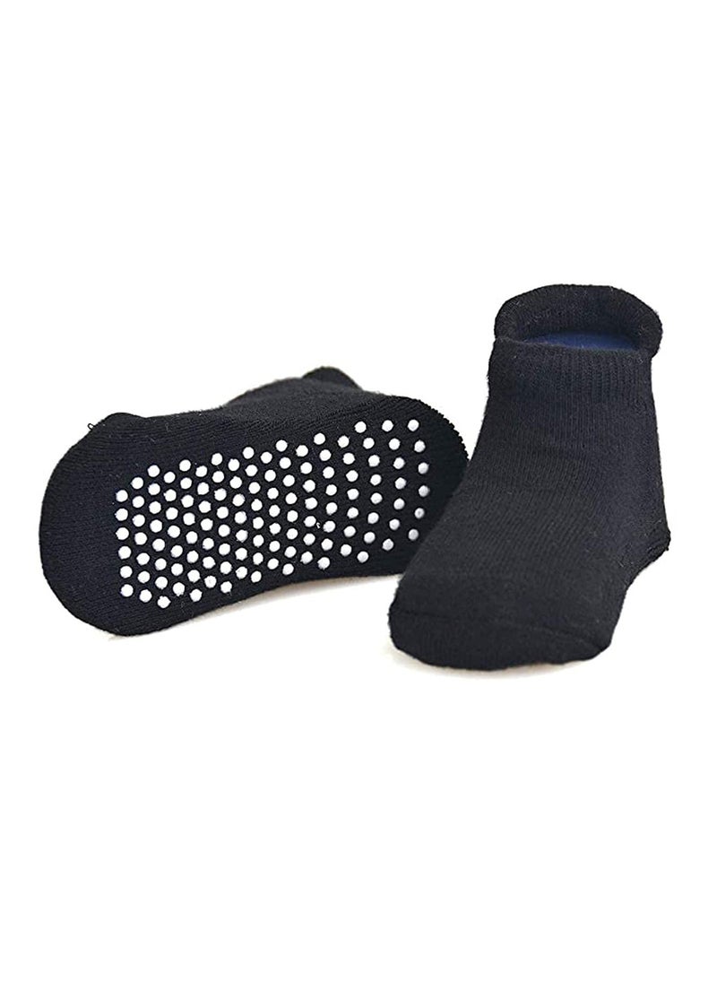 Excefore - Baby Non-Skid Socks, Unisex Cotton Half Cushion Grip Ankle Socks Infants and Toddlers with Non Skid Soles for Kids Boys Girls（6 Pair Pack,L） - Image 1