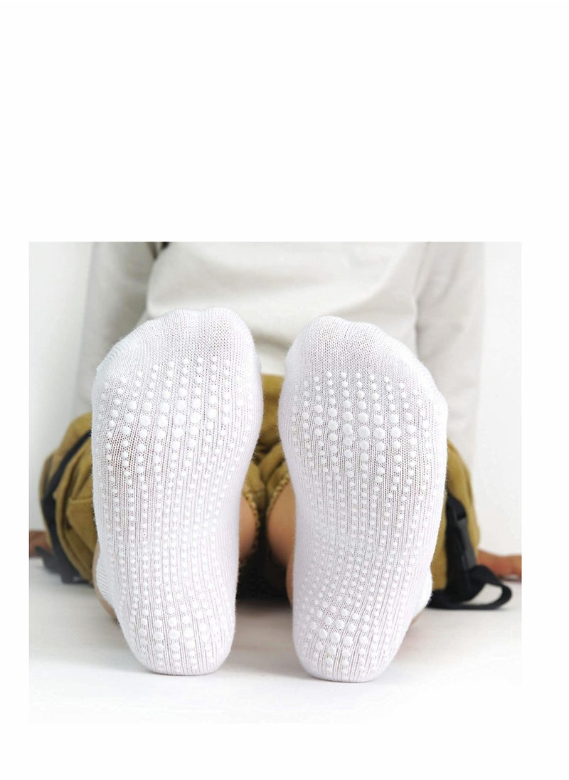 Excefore - Baby Non-Skid Socks, Unisex Cotton Half Cushion Grip Ankle Socks Infants and Toddlers with Non Skid Soles for Kids Boys Girls（6 Pair Pack,L） - Image 1