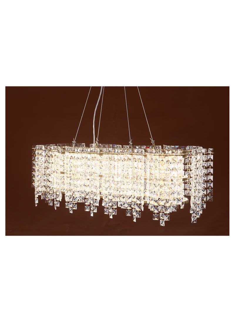Kandil Egypt Chandelier 100Cm X 40Cm (Led) Oval (Hollow Section) Code 5733 With (C133) Oxidized Crystal 
