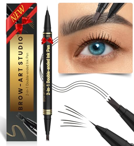 iMethod Microblading Eyebrow Pencil  Eyebrow Pen 2in1 DualEnded Brow Pencil with 3 ForkTip Applicator  Precise BrushTip Creates NaturalLooking Brows Stay on All Day Dark Grey