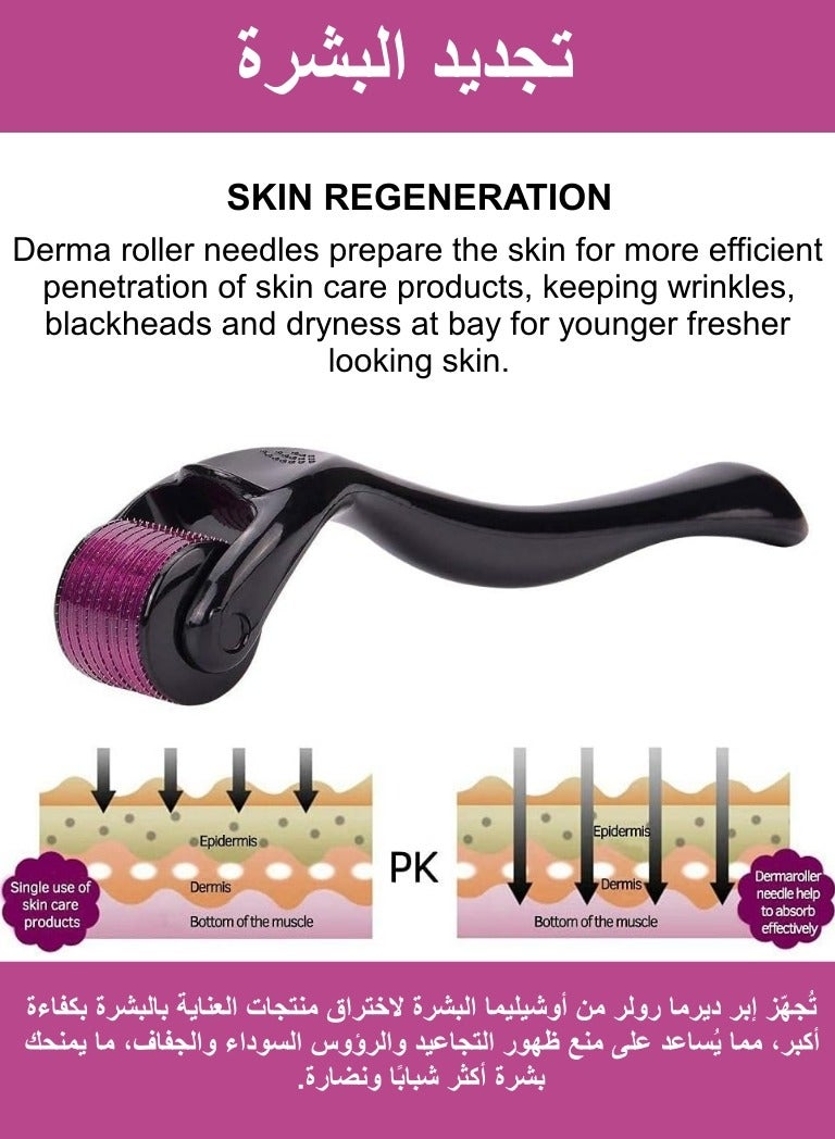 Derma Roller System 0.50mm with 540 Needles for Skin Stimulation and Hair Growth - Image 2