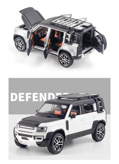 CHE ZHI Model Car 1/24 Alloy DieCast Toy Car – Simulation Sound, Light, Pull Back, Collection, Children Gifts Model Car (Color: White/Black)  - Image 4