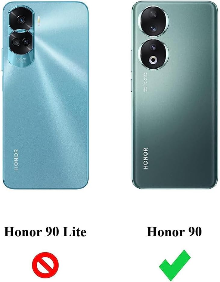 [1+2] غطاء لهاتف Honor 90، شفاف من السيليكون/المطاط مقاوم للصدمات مع واقي شاشة من الزجاج المقوى (قطعتان)، TPU، حماية عسكرية المستوى - Image 2