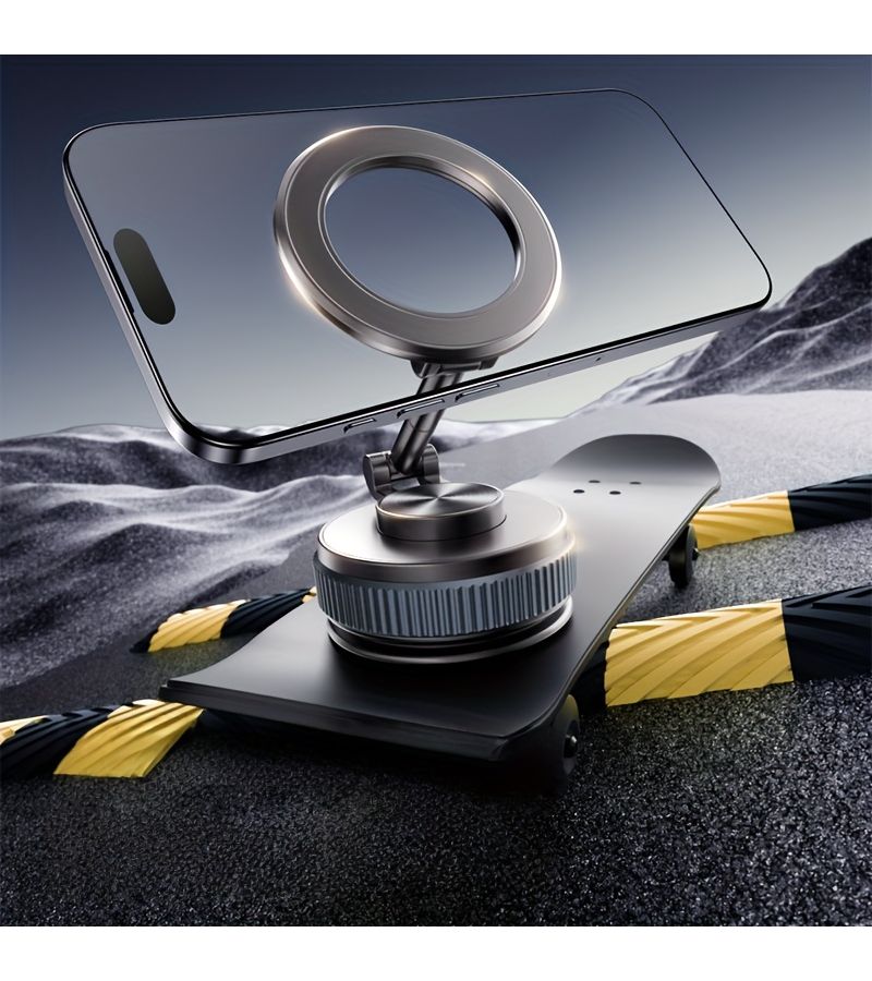 Black Foldable Car Magnetic Phone Holder Universal Desktop Navigation Arm - Image 4
