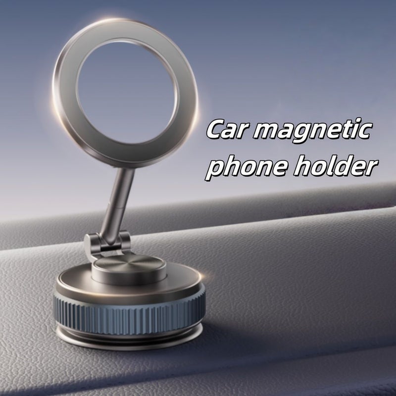 Black Foldable Car Magnetic Phone Holder Universal Desktop Navigation Arm - Image 1