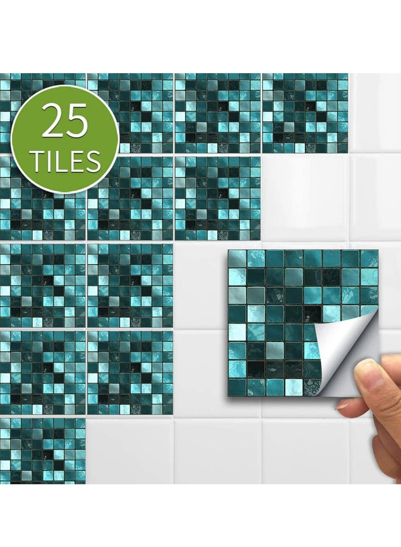 SOLARAE 25 Pcs Self-Adhesive Tile Transfer For Home Decor Peel And Stick Decal, Water-Proof Backsplash Wall Sticker Kitchen Bathroom, 4X4Inch - Image 2
