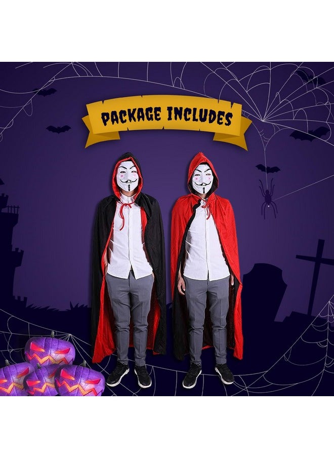 Kaku Fancy Dresses - Kaku Fancy Dresses Polyester Black And Red Reversible Vampire Dracula Cape For Kids | Halloween Vampire Cloak For Kids - 7-8 Years - Image 1