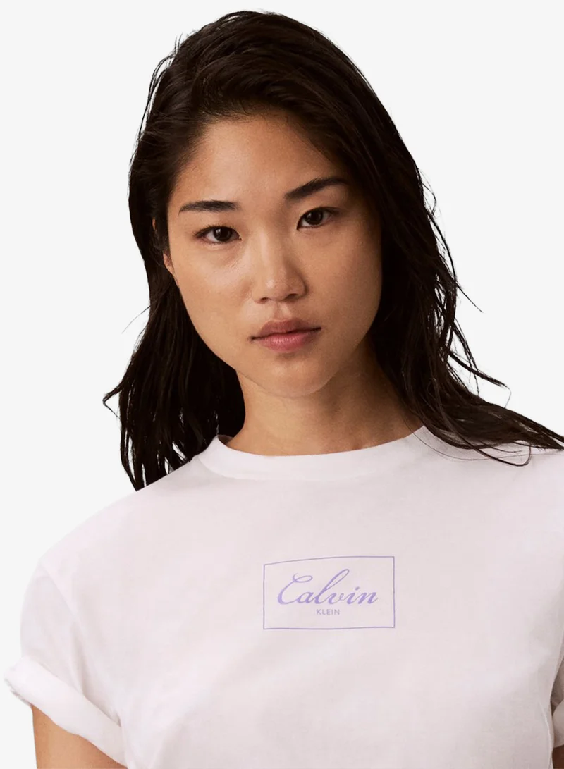 Calvin Klein Jeans  Boxy Script Logo T-shirt for Women | Best Price UAE