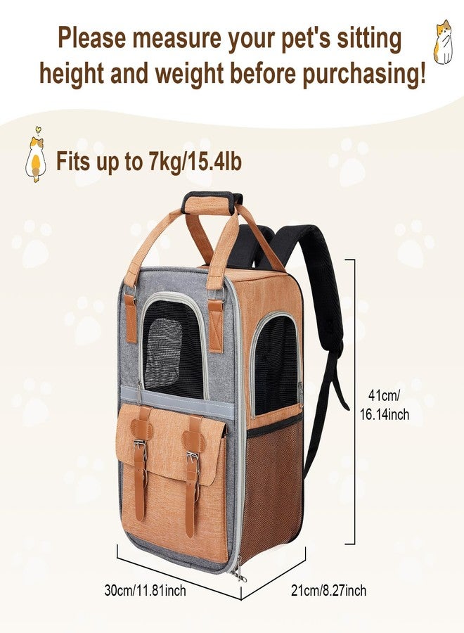 YooxArmor ‌YooxArmor Cat Carrier Backpack, Airline Approved Mesh Dog Backpack with Breathable, Hiking, Travel, Camping, Pet Carriers Backpack for Large Cats and Small Dogs - Holds Pets up to 15 Lbs (Yellow) - Image 2