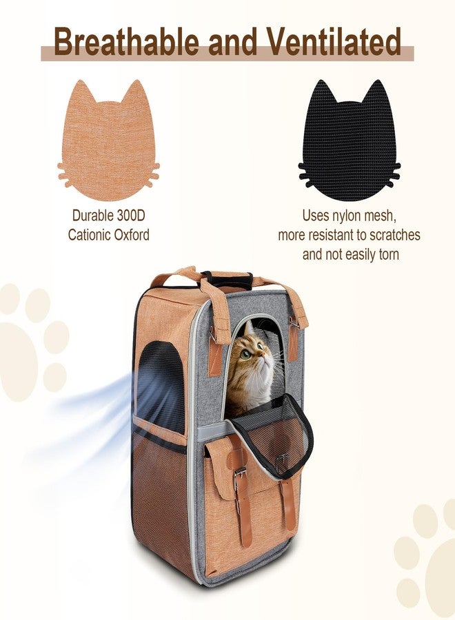 YooxArmor ‌YooxArmor Cat Carrier Backpack, Airline Approved Mesh Dog Backpack with Breathable, Hiking, Travel, Camping, Pet Carriers Backpack for Large Cats and Small Dogs - Holds Pets up to 15 Lbs (Yellow) - Image 4