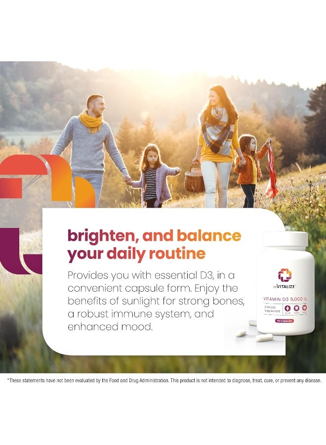 REVITALIZE Vitamin D3 5000 IU Capsules for Immune Support - Image 4