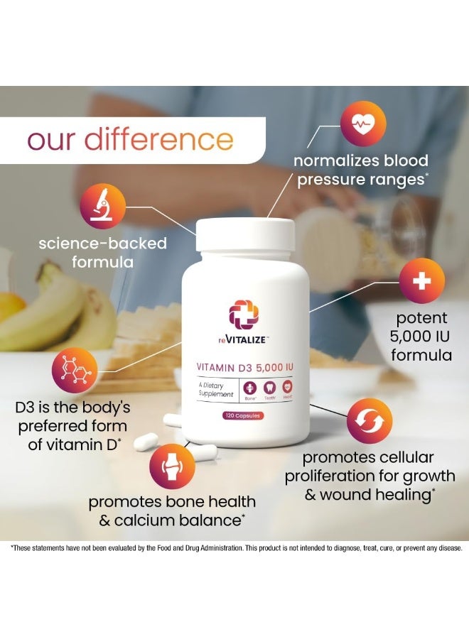 REVITALIZE Vitamin D3 5000 IU Capsules for Immune Support - Image 3