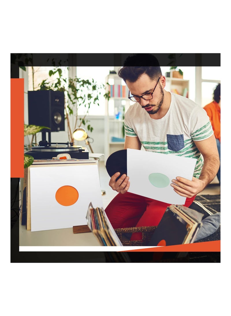 Record Sleeves, 40 Pcs 12 Inch Vinyl Record Sleeves Blank Album Jackets Paper Poly Inner Sleeves Square Blank Record Jacket Covers for Album Vinyl Records Collections Storage Decorations (White) - Image 5