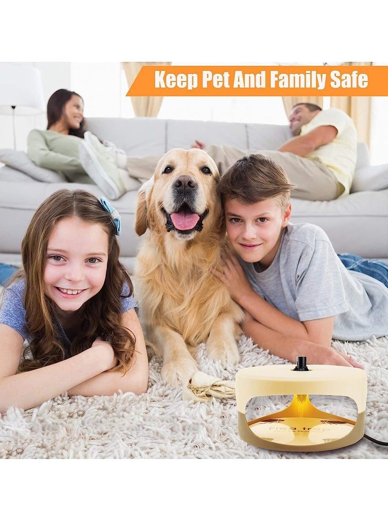 KASTWAVE - Flea Trap, Indoor Sticky Flea Trap with 2 Glue Discs Odorless Non-Toxic Natural Flea Killer Trap Pad Bed Bug Trap Light Bulb Pest Control for Home House Inside, Safe for Children Pet Dog Cat - Image 1