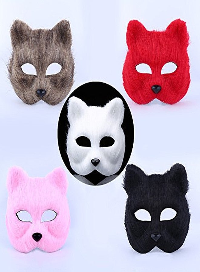 Hosfairy 1Pcs Hallween Animal Mask Fox Mask for Halloween Easter Carnival Masquerade Costume Party Cosplay Props (White) - Image 4