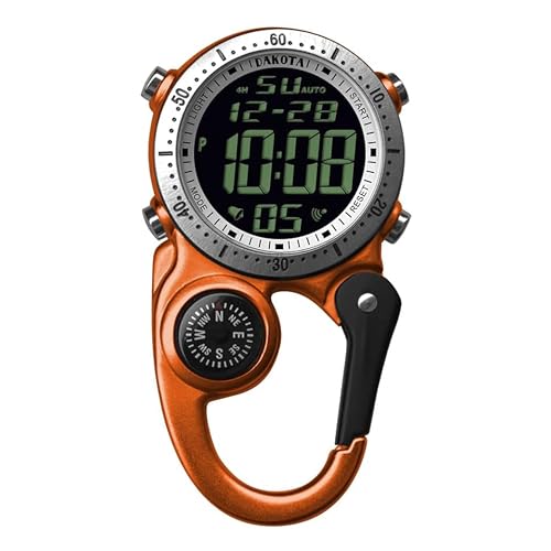 Dakota Digital Backpacker Clip, Fob and Pocket Watch, Alarm, Stopwatch, Timer and Dual Time, Outdoor Gifts for Men and Women, Tactical Digital Watch - Image 1