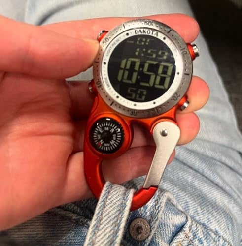 Dakota Digital Backpacker Clip, Fob and Pocket Watch, Alarm, Stopwatch, Timer and Dual Time, Outdoor Gifts for Men and Women, Tactical Digital Watch - Image 5