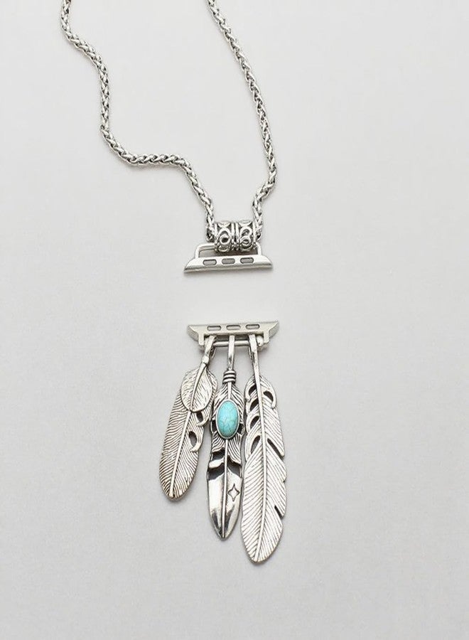 Smart Watch Necklaces Lanyard Pendant Compatible With Apple Watch 9/8/7/SE/Ultra2 S10 Apple Watch Neck Chain (feather, 42/44/44/49mm) - Image 3