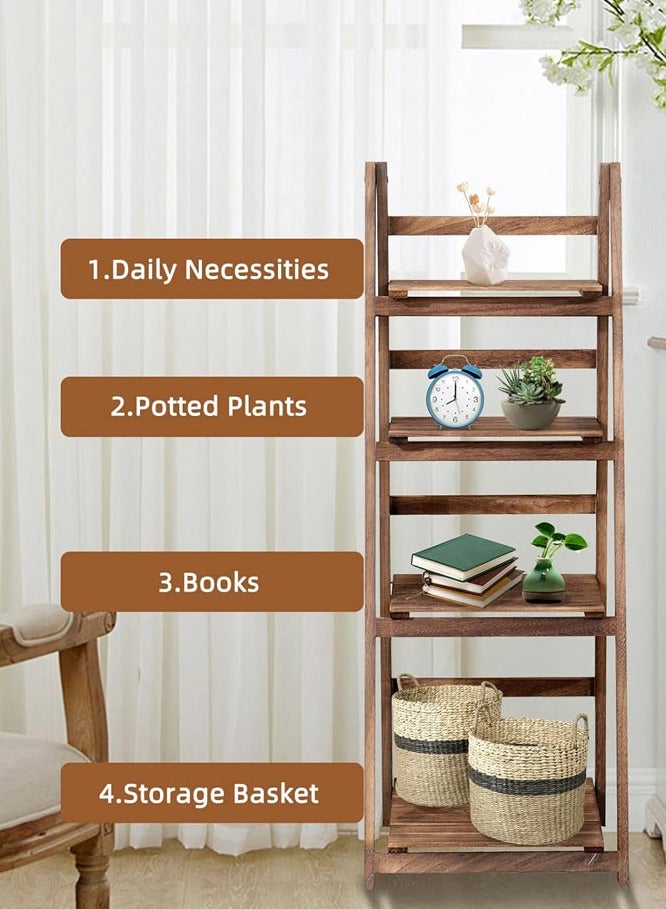 Generic 4 Tier Wooden Bathroom Shelf Free Standing Rack Storage Organizer Bookshelf Plant Stand  - Image 3