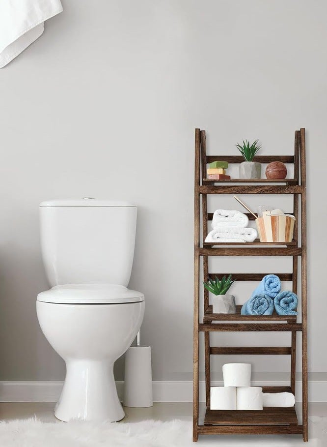 Generic 4 Tier Wooden Bathroom Shelf Free Standing Rack Storage Organizer Bookshelf Plant Stand  - Image 1