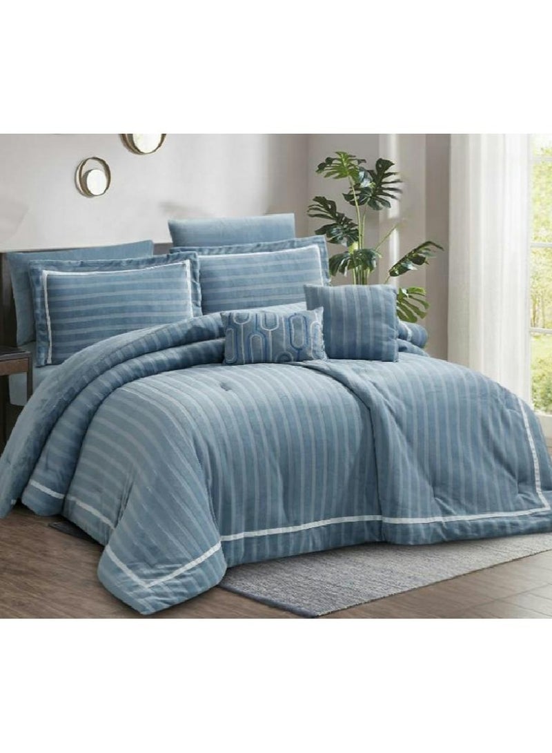 HOURS Luxury Winter Duvet Set of Warm Velvet Fur Modern Design 8 Pieces King Size Two Persons - Image 2