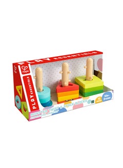 Hape Wooden Monster Twist And Stack Blocks Puzzle 10-Piece  - Image 1