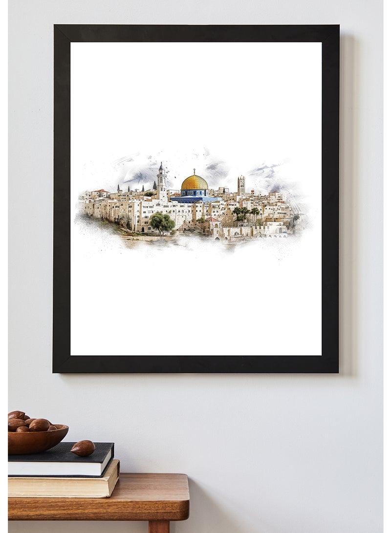 LOWHA Framed Wall Art with The Holy Land of Palestine  Printed Painting Poster, For Home, Room, Office Decor - Image 2
