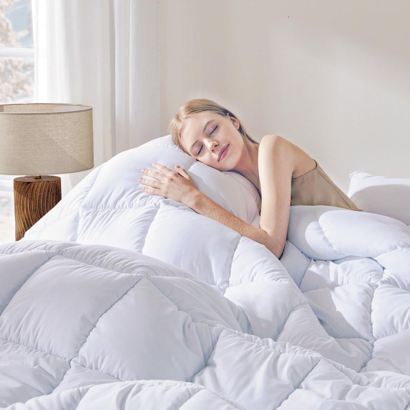 DOWNCOOL Comforters Twin Size Duvet Insert White All Season Duvet Lightweight Quilt Down Alternative Hotel Comforter with Corner Tabs White Twin 64x88 Inches