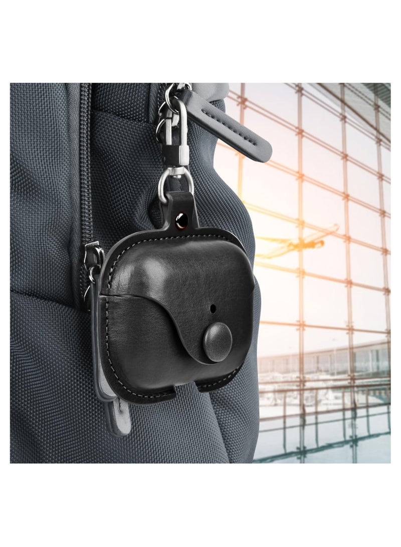 Waldic Apple AirPods 4 Premium Leather Protective Case Cover For Apple AirPods 4 - Black - Image 5