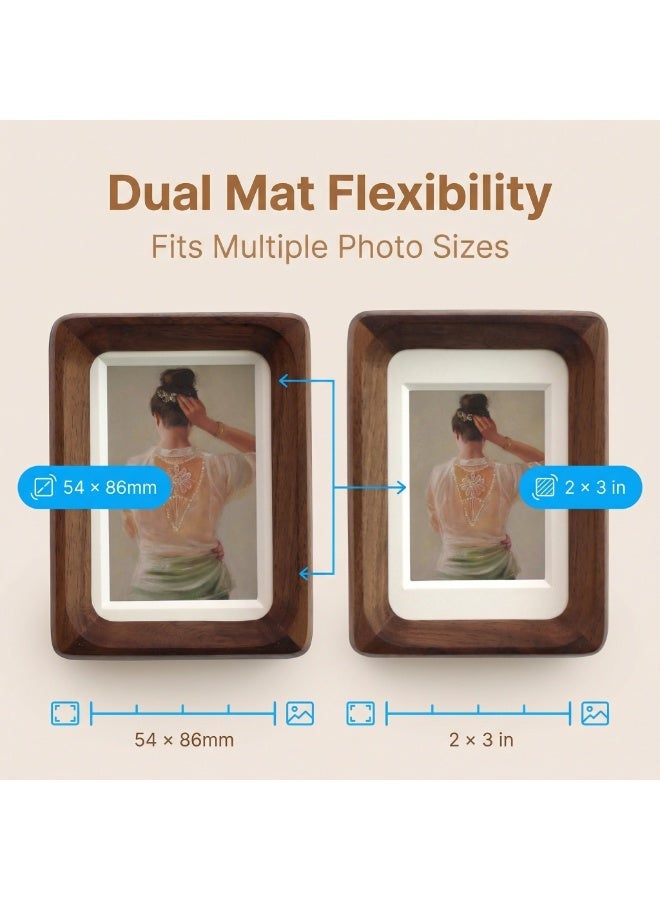 إطارات صور خشبية، 2.5x3.5 بوصة مع غطاء أكريليك، مصممة لصور 2x3 بوصة، إطار صور صغير من الخشب الطبيعي الصلب، إطار صور للطاولة - Image 5